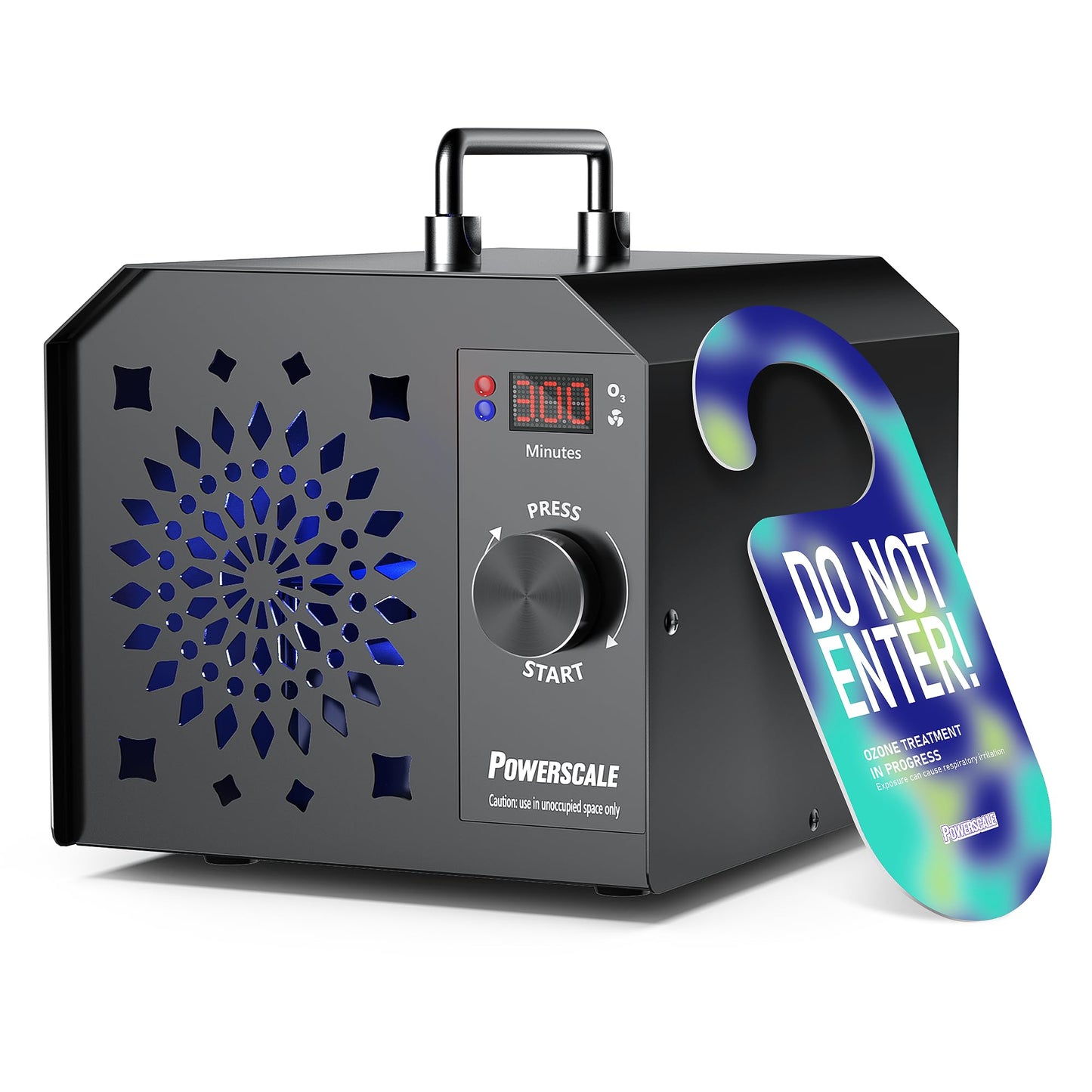 PowerScale Ozone Generator 90,000mg/h O3 Intelligent Control Ozone Odor Eliminator Commercial Ozone Machine Odor Removal, For Home, Car, Pet Room - High Capacity Ionizer Ozone Air Purifier, Black