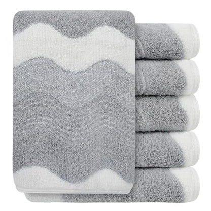SINLAND Absorbent Coral Velvet Washcloth Ultra Soft Microfiber Face Towels 12 x