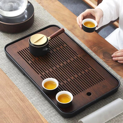 Large 17 Inch Bamboo Chinese Gongfu Tea Tray Table Box with Water Storage for Kungfu Kung fu Tea Set