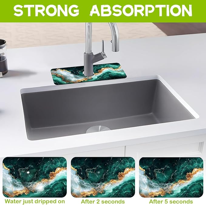 Kitchen Sink Splash Guard Faucet Mat Super Absorbent Fast Drying Mat Guard