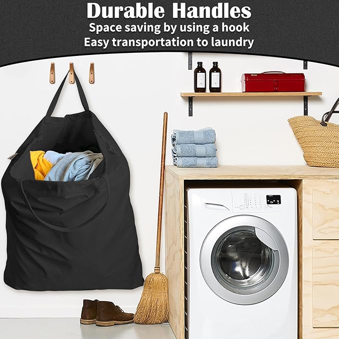 Canvas Laundry Bag 40"W x 35"H, Thick Canvas Laundry Bag