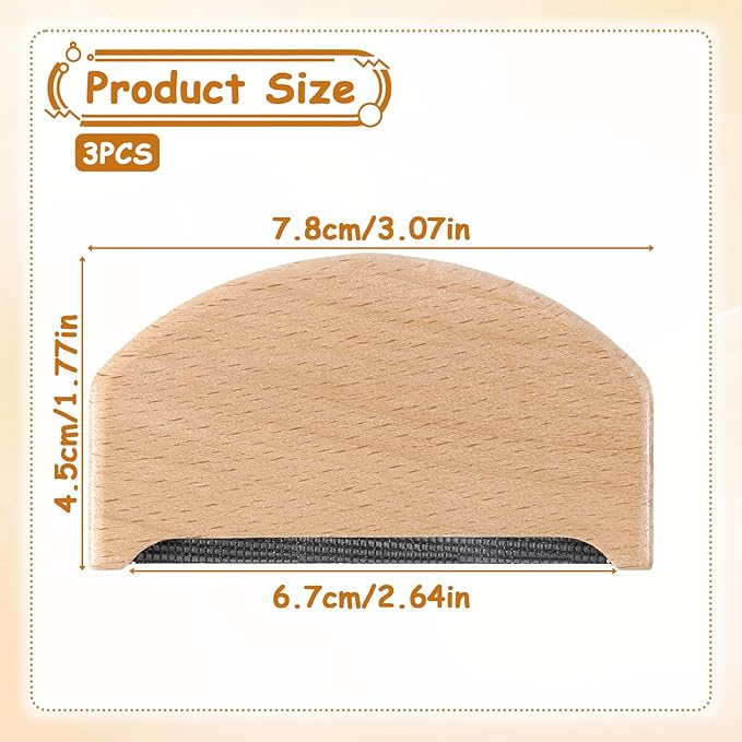 Thinp 3 Pcs Wool Cashmere Comb, Sweater Comb to Remove Pilling Manual Fuzz
