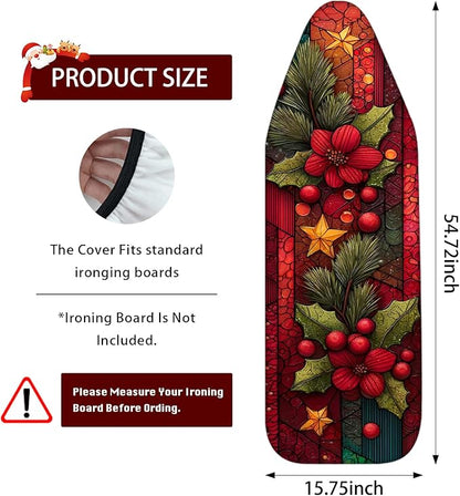 Nuxovilar Winter Poinsettia Stained Glass Style Wallpaper Border Peel and Stick