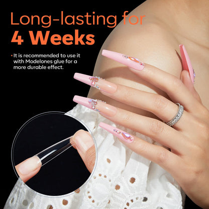modelones 9 in One Gel Nail Glue Brush On Nail Glue 15 ml for Tips, Rhinestones, Base Coat, Blooming Art Gel Kit for Press on Nails Acrylic Tips U V Lamp Needed 2Pcs