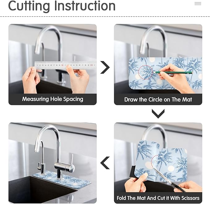 Kitchen Sink Splash Guard 2 PCS 14.7 Inch Sink Faucet Mat Splash Guard