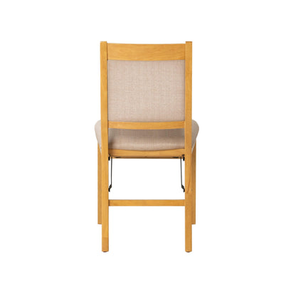 East West Furniture - WCC-OAK-03 - Waco Folding Modern Dining Chairs with PU Leather Seat, Padded Back Design, Set of 2, No Assembly Required, Oak Wood Finish