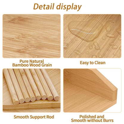 HYNAWIN Bamboo Corner Desk Organizer Shelf, 3-Tier Triangle Storage Rack for Office & Home, Space-Saving Desktop Shelf for Books, Stationery, Makeup, Small Items