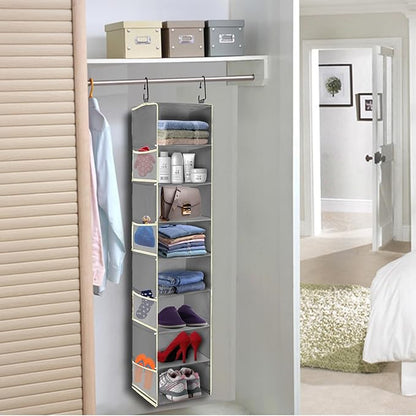 2 Pack Large-Sized Hanging Shoe Organizer 8-Shelf, Hanging Closet Organizer