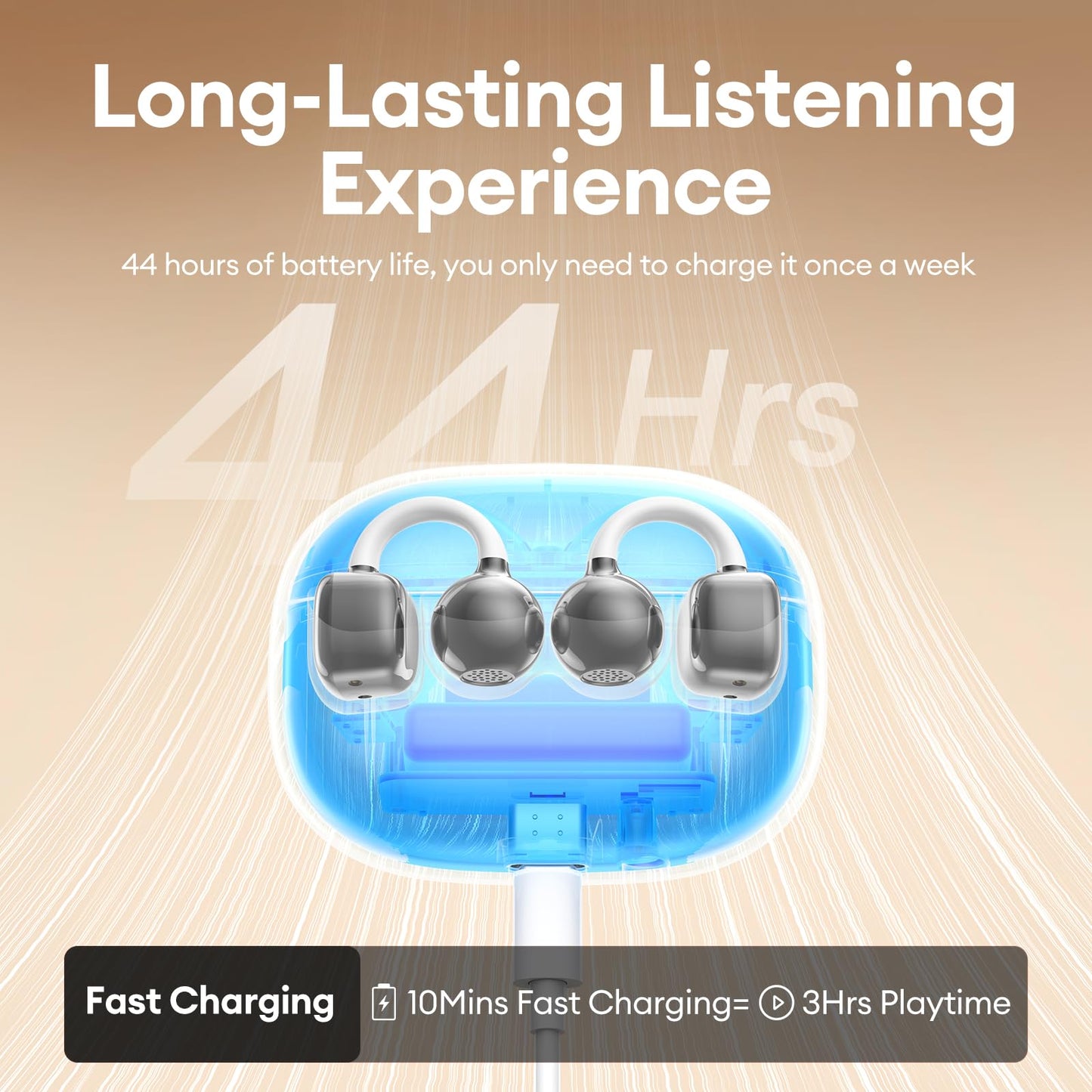 PAXA Clip On Earbuds, Clipbuds7 Open Ear Earbuds Wireless Bluetooth 5.4 with LED Display, Auto L-R Ear Recognition and Touch Control, Ultra-Light 4.5g Fit Comfort for Sports Fitness Daily Use, Silver