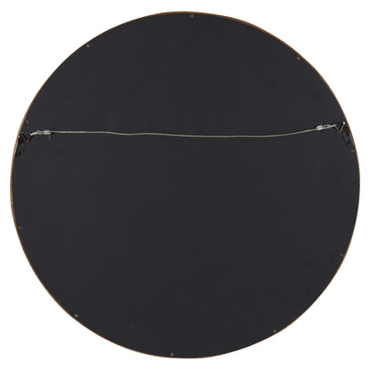 Kate and Laurel Hutton Round Decorative Modern Wood Frame Wall Mirror, 22 Inch Diameter, Walnut Finish