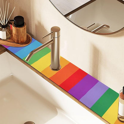 Kitchen Sink Splash Guard 2 PCS 14.7 Inch Sink Faucet Mat Splash Guard