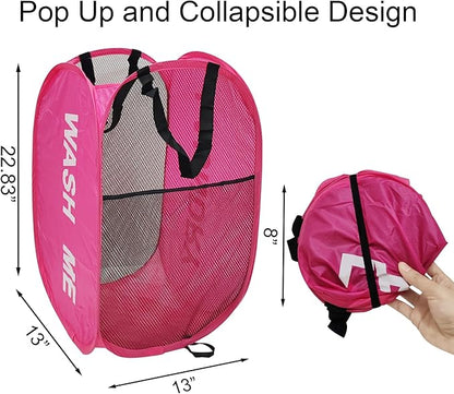 2 Pack Mesh Pop Up Laundry Hamper Collapsible Laundry Basket