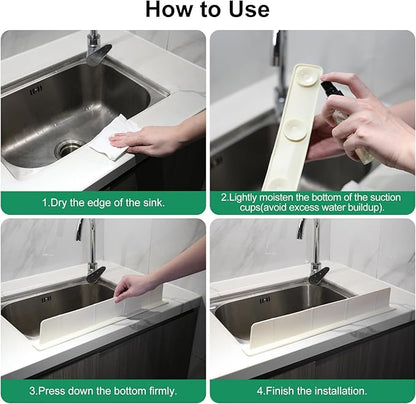 EEEKit Silicone Kitchen Sink Splash Guard, Sink Splash Protector