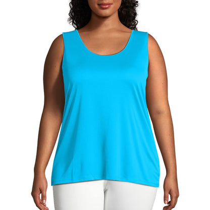 JUST MY SIZE Womens Cooldri Performance Scoopneck Tank-top-and-cami-shirts, Process Blue, 4X US