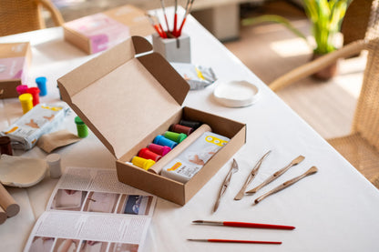 Jovi - DIY Air Dry Clay Kit for Adults - Pottery Starter Set with Clips, Paints, Tools and Step-by-Step Video Tutorial