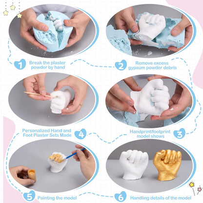 Nabance Baby Casting Kit Hand and Feet, Baby Hand Casting Kit for Babies 0-9 Months Hand & Foot Molding, DIY Hand and Footprint Keepsake, Perfect for First Birthday, New Mom Baby Christmas Gift