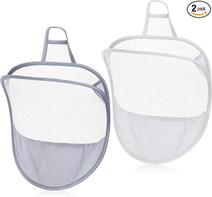 2 Pack Mesh Foldable Hanging Laundry Hamper, Small Wall Laundry Baskets