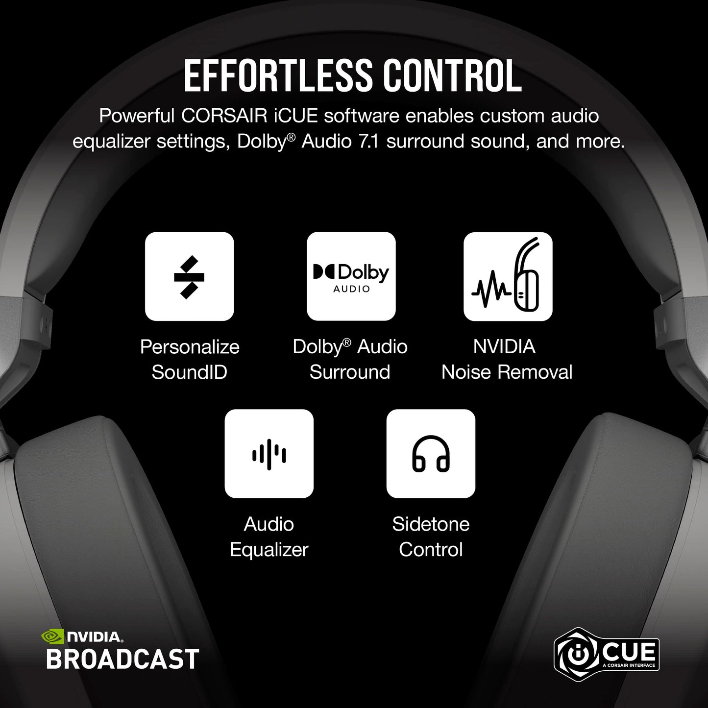 Corsair HS65 Wireless Multiplatform Gaming Headset with Bluetooth - Dolby Audio 7.1 - Omni-Directional Microphone - iCUE Compatible - PC, Mac, PS5, PS4, Mobile - White