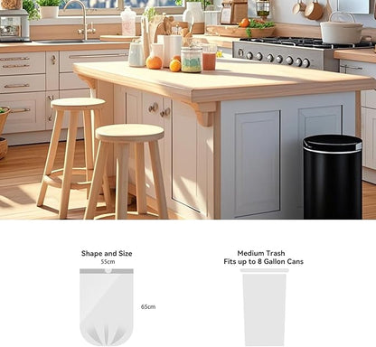 8 Gallon Trash Bags Drawstring, 8 Gal Garbage Bag, 55x65cm Size