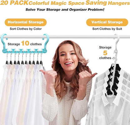 24-Pack-Closet-Organizers-and-Storage, Closet-Organizer-Hangers 5 Holes