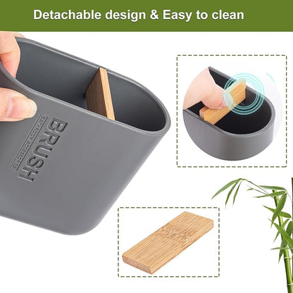 Toothbrush Holders Bamboo Electric Toothbrush Holder Bathroom Storage Organizer