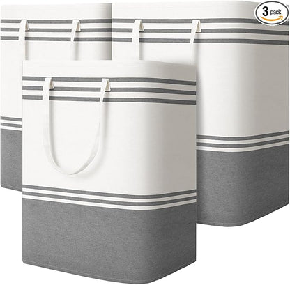 3 Pack Large Laundry Baskets, Laundry Hampers, Freestanding Waterproof