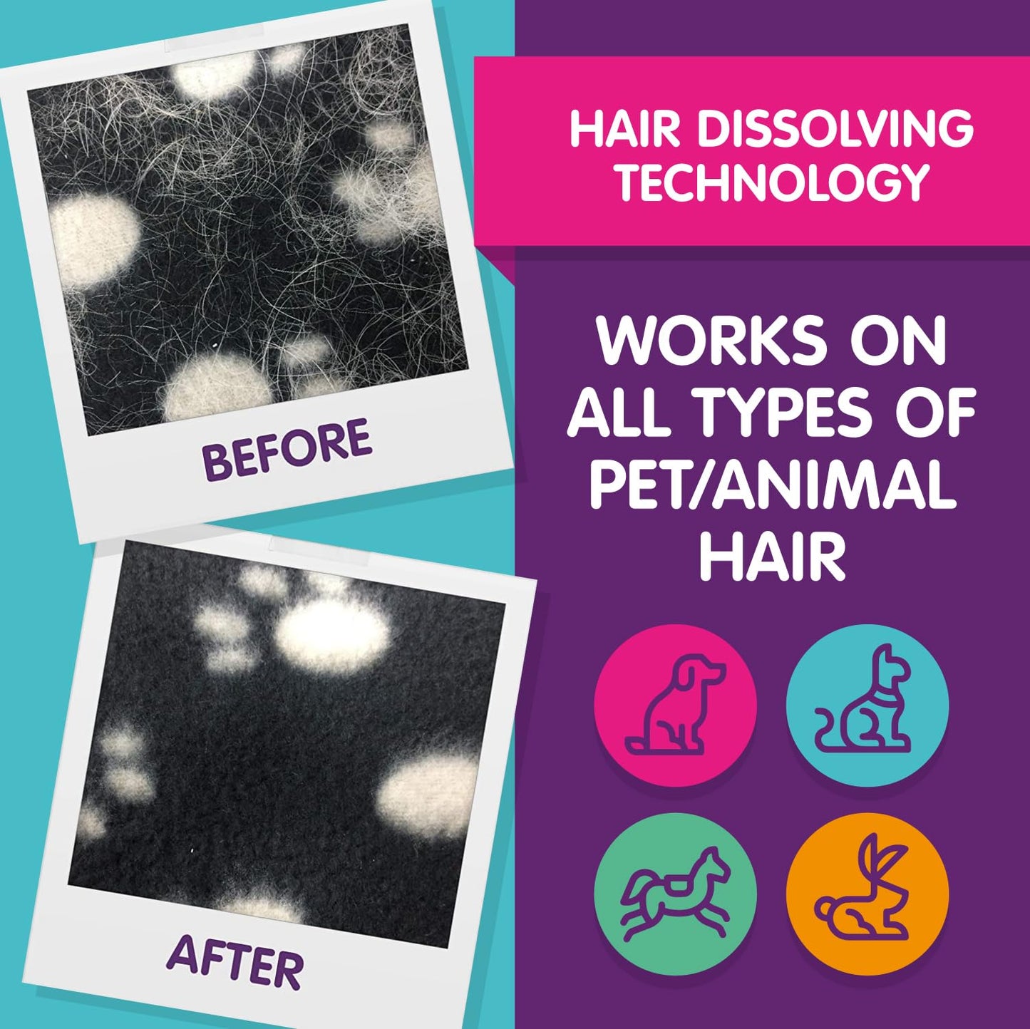 Vamoosh Pet Hair Dissolver- Pet Hair Remover for Washing Machines, 6x100g (2 Boxes), Removes Odor Dissolves Dog, Cat, Animal Fur, Cleans Pet Bedding in Washing Machine, Easy to Use, Up to 6 Washes