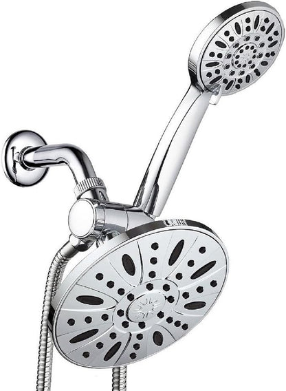 AquaDance for California - 7" Premium High Pressure 3-Way Rainfall Combo for Best of Both Worlds - Enjoy Luxury 6-Setting Rain Showerhead and Hand Held Shower Separately or Together - Chrome Finish