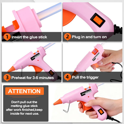 10 Pack Mini Hot Glue Gun with 50 Glue Sticks, 5 Colors Mini Hot Glue Gun Set, Small Hot Glue Gun Kit with Storage Box for Crafts & School Class Projects, Craft Glue Guns for DIY Arts & Home Repair