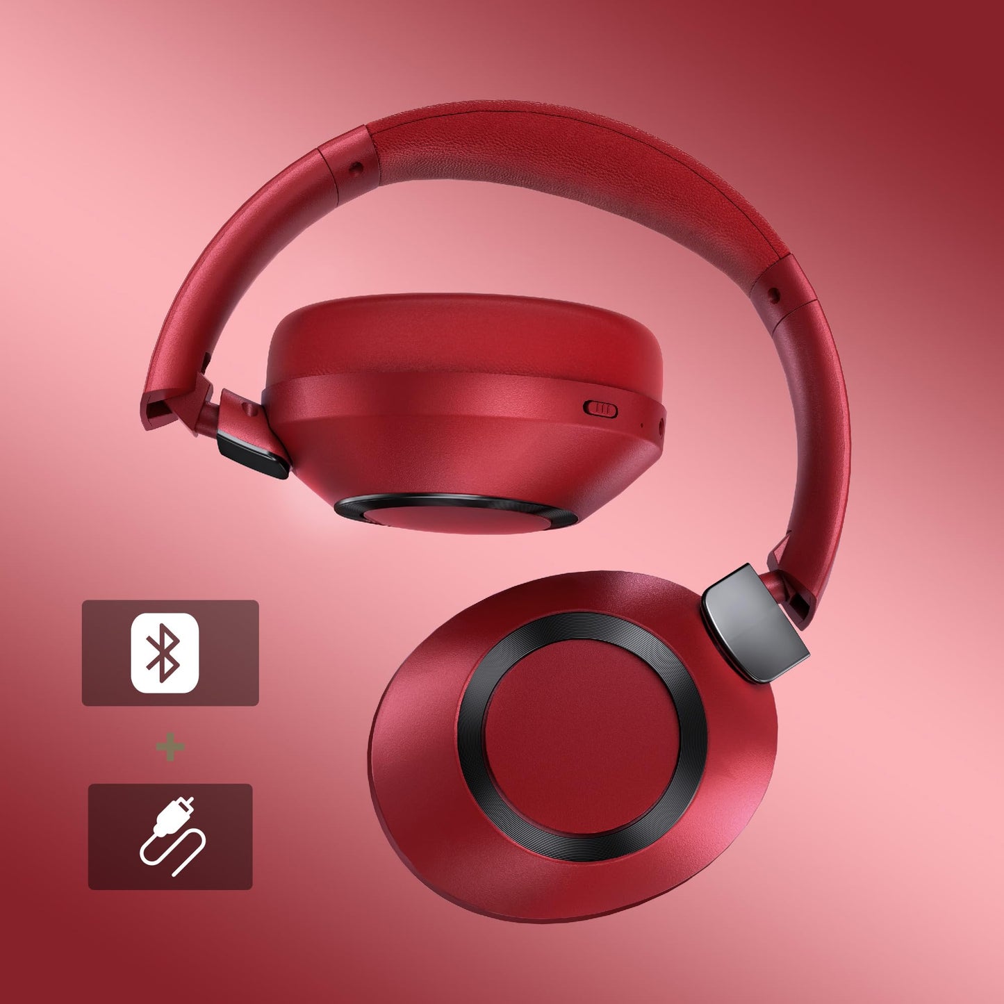 EAORUL Headphones Wireless Bluetooth, 100H Playtime Active Noise Cancelling Headphones, Bluetooth Headphone with Mic, Over Ear Wireless Headphone with Deep Bass