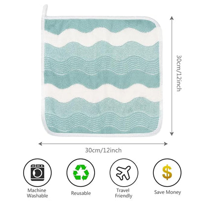SINLAND Absorbent Coral Velvet Washcloth Ultra Soft Microfiber Face Towels 12 x