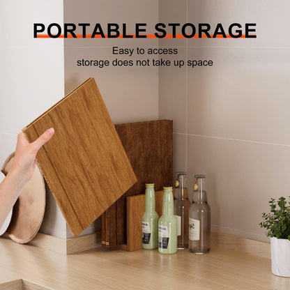 Book Cutting Board Set with Stand, 3-Piece Acacia Wood Boards That Look Like Books, Labeled Wooden Chopping Boards for Meat, Cheese, Bread & Vegetables, Kitchen Decor Gift
