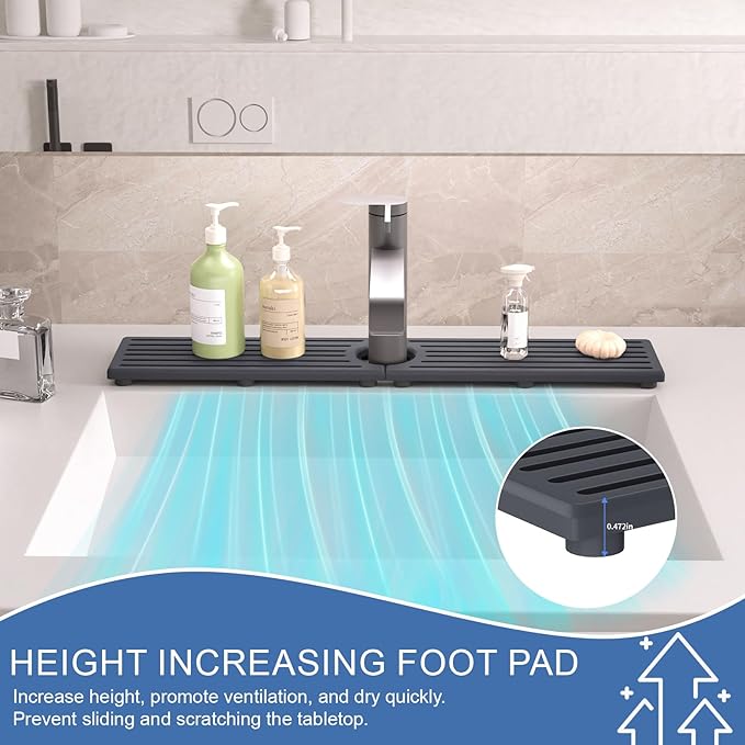 Kitchen Faucet Mat, Diatomite Sink Faucet Mat Splash Guard