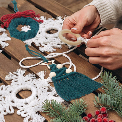 INFUNLY 8 Set DIY Macrame Kits for Adults Beginners Christmas Macrame Hanging Ornament Kit Boho Starters Wall Supplies All in One Macrame Kit with Instructions for DIY Lovers Gifts Home Hanging Decor