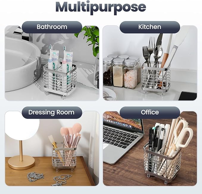 Luxspire Toothbrush Holders for Bathroom, Stainless Steel Electric Toothbrush