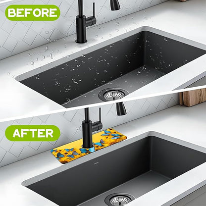 Kitchen Sink Splash Guard Faucet Mat Super Absorbent Fast Drying Mat Guard