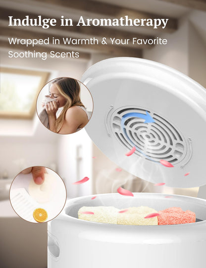 ZonLi Towel Warmer, Large Towel Warmers for Bathroom, Luxury Heated Towel Warmer Bucket, with Auto Shut-Off, Adjustable Timer, Scented Discs, Fits 2 Oversized Towels, Blankets, Bathrobes
