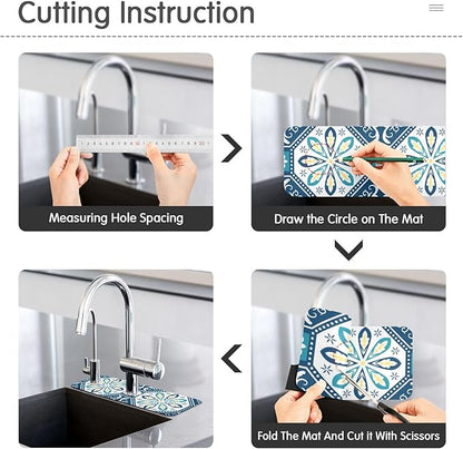 Kitchen Sink Splash Guard 1 PC 14.7 Inch Sink Faucet Mat Splash Guard