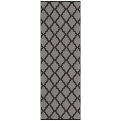 Ottomanson Hallway Runner Rug 20" x 59" Non Slip Trellis Area Rugs Easy to Clean Laundry Rug Runner Durable & Pet Friendly Floor Carpet Runners for Hallways Entryway Living Room Kitchen, Dark Gray