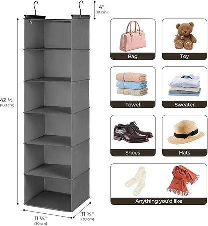 GRANNY SAYS 6 Shelf Hanging Closet Organizers and Storage, Collapsible Closet