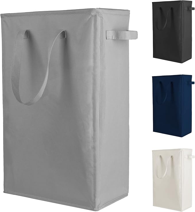 Odonata Slim Laundry Hamper Handles Collapsible Laundry Basket Thin Dirty