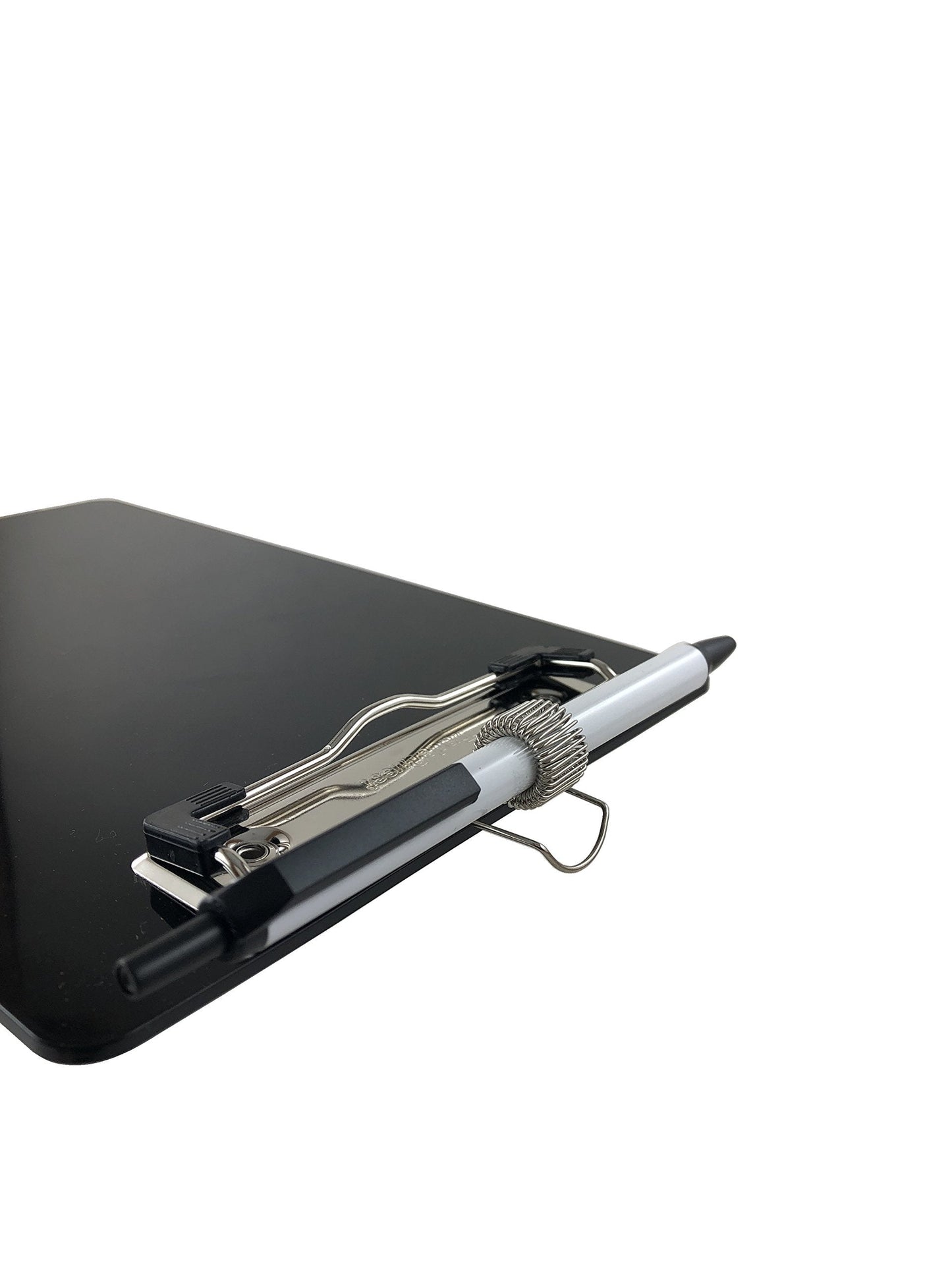 Trade Quest Small Memo Clipboard 6'' x 9'' Pen Holder Clip Plastic (Black) (Pen Included) (Pack of 6)