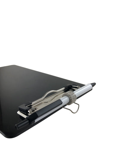 Trade Quest Small Memo Clipboard 6'' x 9'' Pen Holder Clip Plastic (Black) (Pen Included) (Pack of 6)