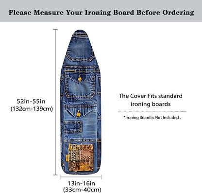 Jeans Pattern Ironing Board Cover Resist Scorching Extra Wide Ironing Board