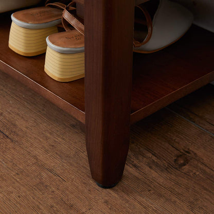 XKZG Shoe Storage Bench Wooden Shoe Rack Bench Rustic Solid Wood Entryway Bench (Brown,23.6")