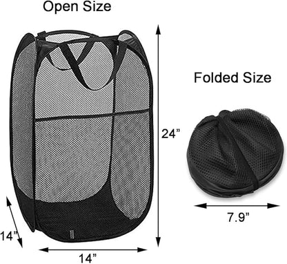 Pop Up Laundry Hampers, Collapsible Mesh Laundry Baskets