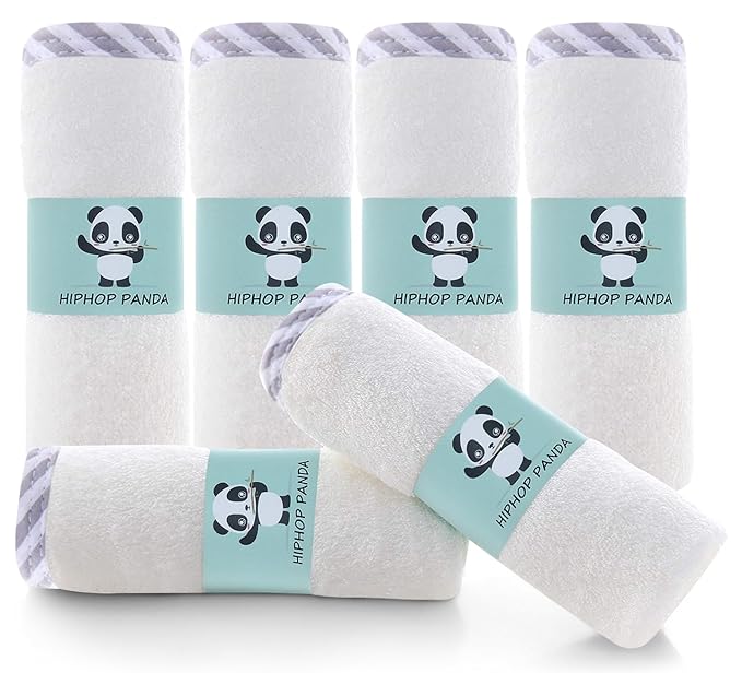 HIPHOP PANDA Baby Washcloths, Rayon Made from Bamboo