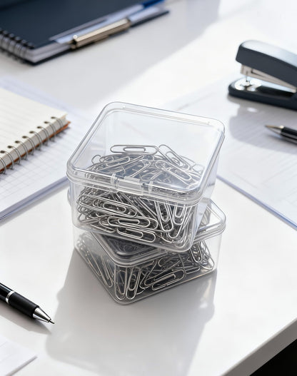 LJY 20-Pack 2.6x2.6x1.4in Clear Plastic Storage Boxes,Square Small Parts Organizer Containers with Lids for Jewelry,Beads,Crafts,Electronics,Stackable PP Plastic Boxes for Home Office Organization