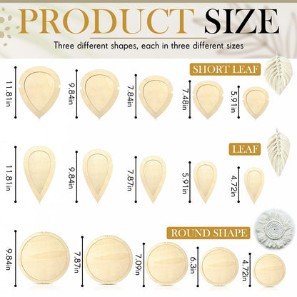 Teenyyou 167pcs Macrame Leaf Cutting Molds and Comb Sets Leaf Round Cutting Template Macrame Fringe Stainless Steel Comb Wooden Beads Rubber Band for DIY Crafts Making Feather Tassel