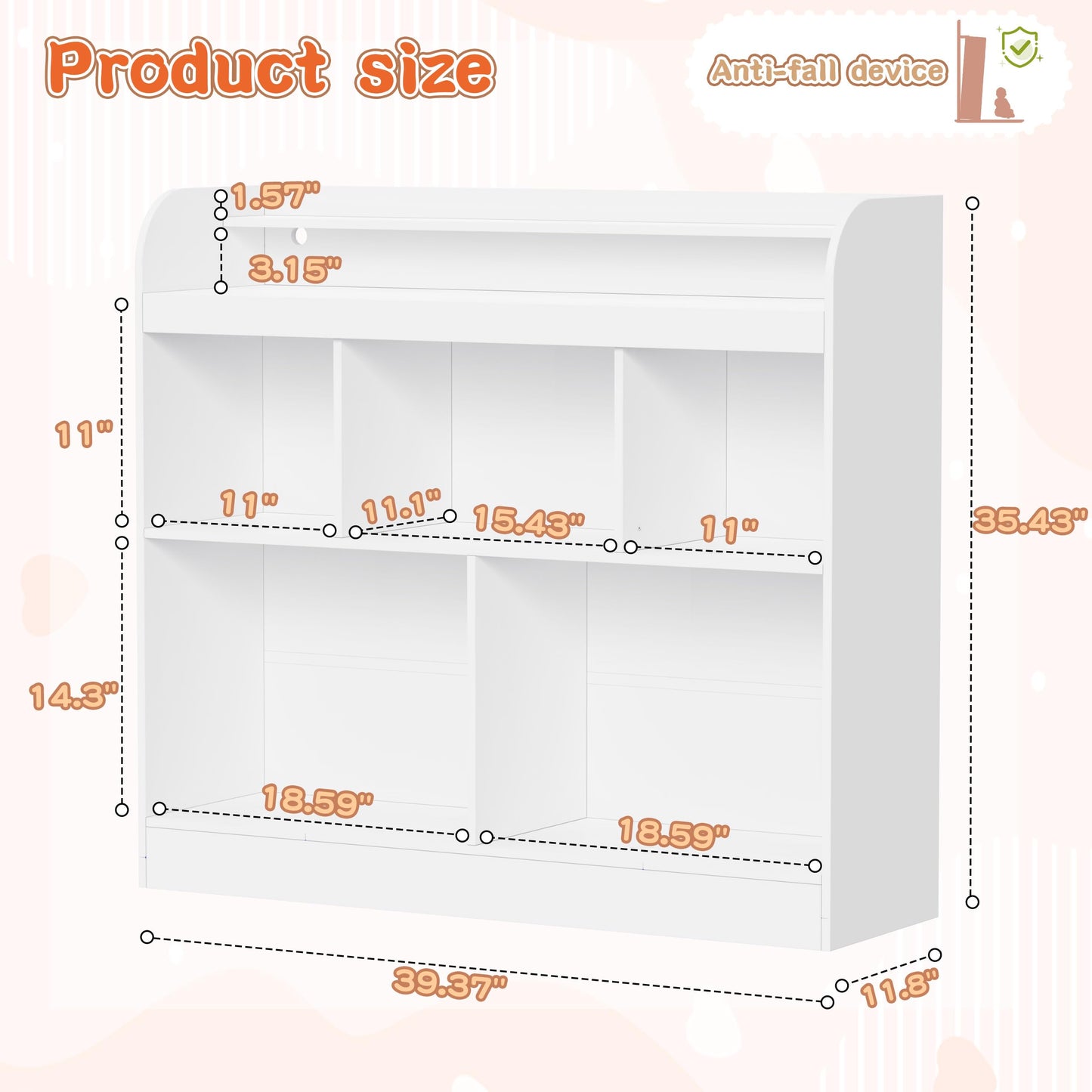 Lkeiyay Open Shelf Kids Bookcase,Montessori Toy Organizer with LED Lights - White Wooden Open Bookcase for Kids, Bedroom, Back to School,Playrooms & Nurseries